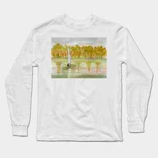 Yellow Reflections Watercolor Painting Long Sleeve T-Shirt